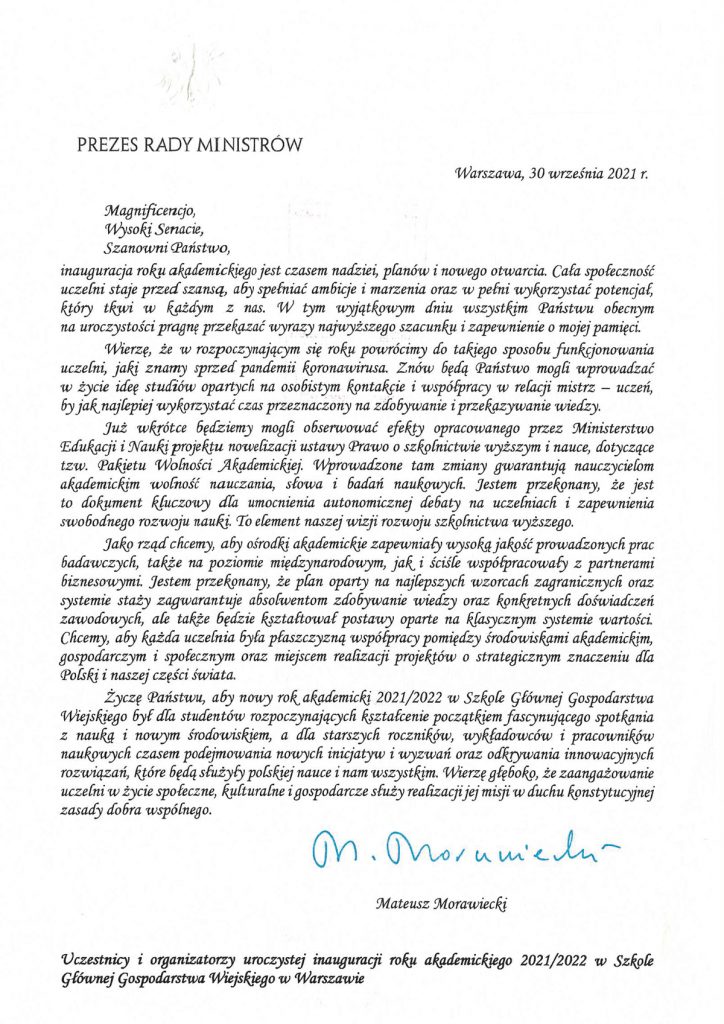 list_inauguracja_prezes_rady_ministrow