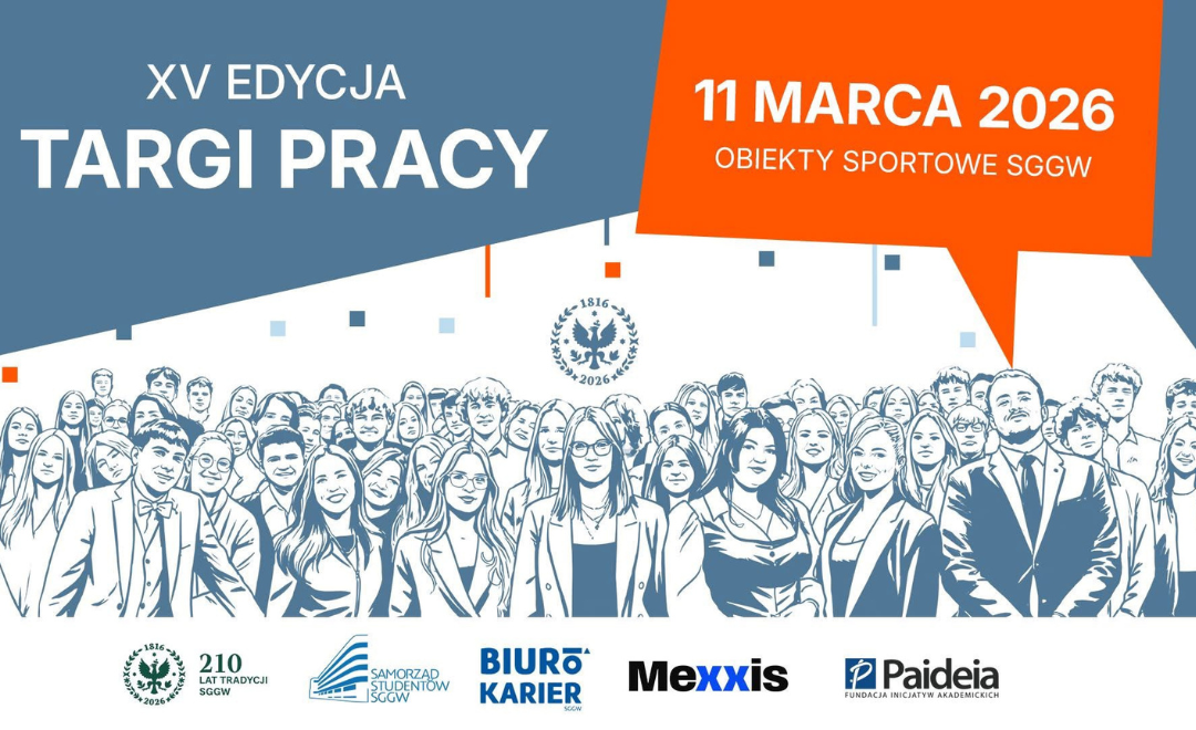 Grafika promująca ScienceWeek 2026 (9–12 lutego) z motywem helisy DNA w odcieniach fioletu oraz logotypami SGGW, Biblioteki Głównej i Naukowej Sieci Informacyjnej.