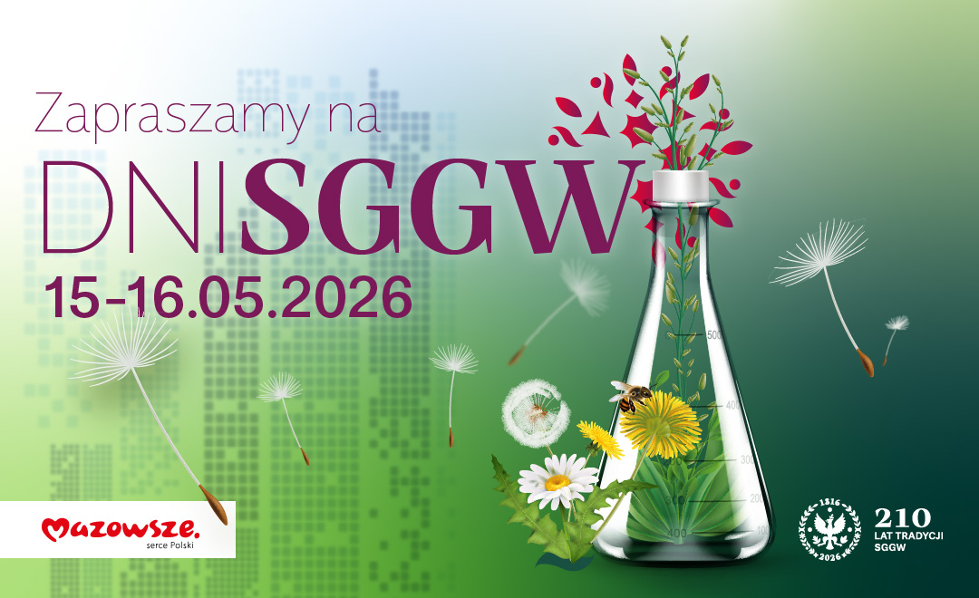 grafika dekoracyjna promująca dni sggw, 15 i 16 maja